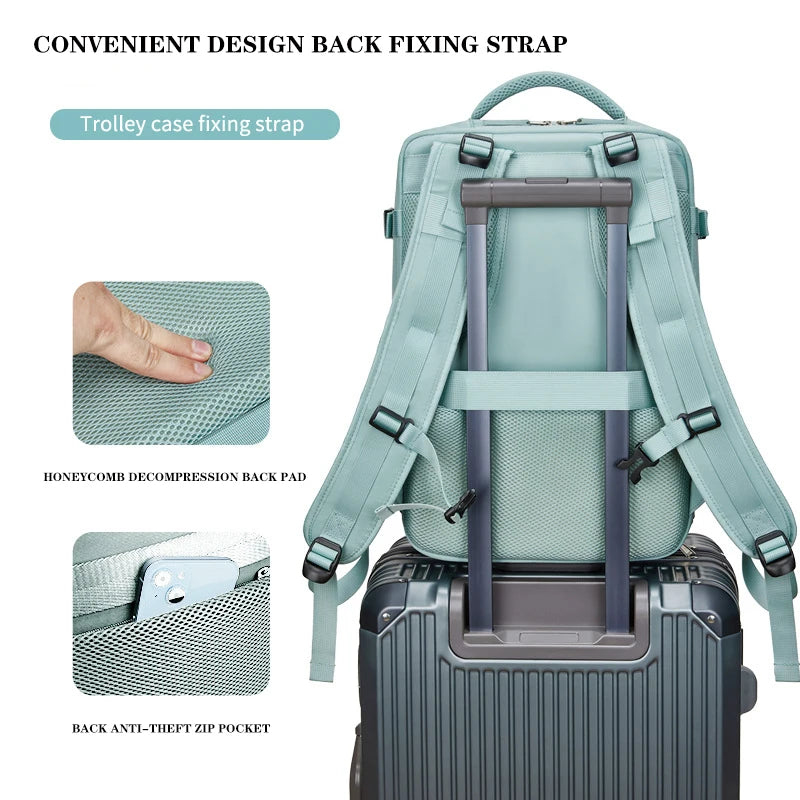 Waterproof Carry-On Backpack with Shoe Compartment & USB