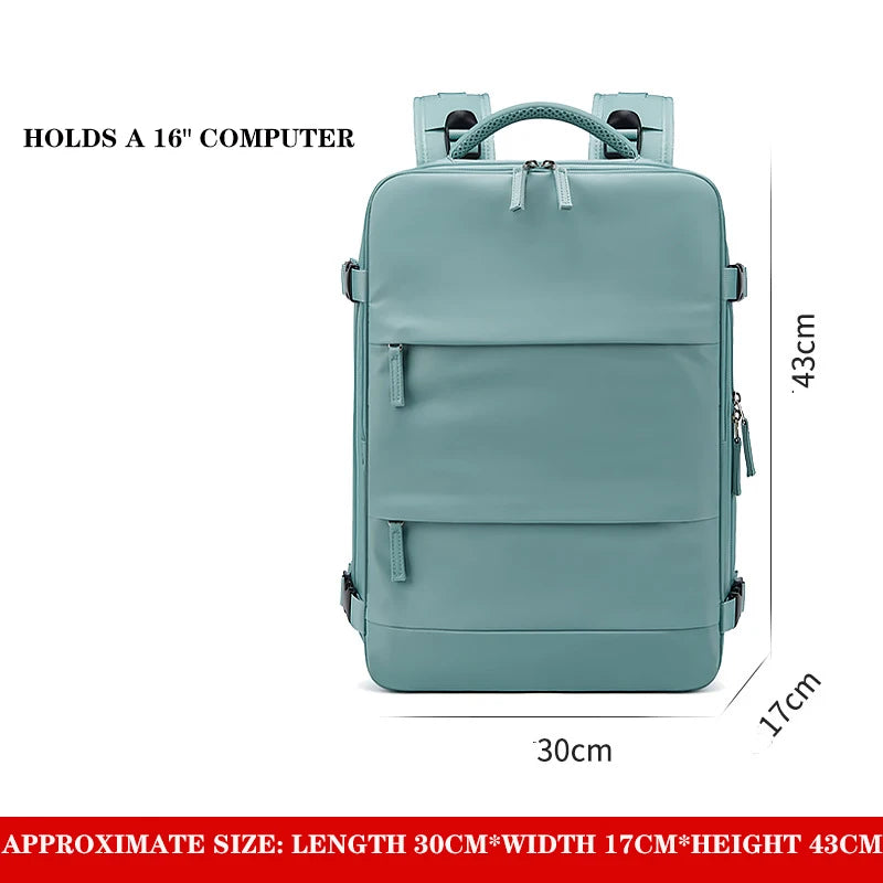Waterproof Carry-On Backpack with Shoe Compartment & USB