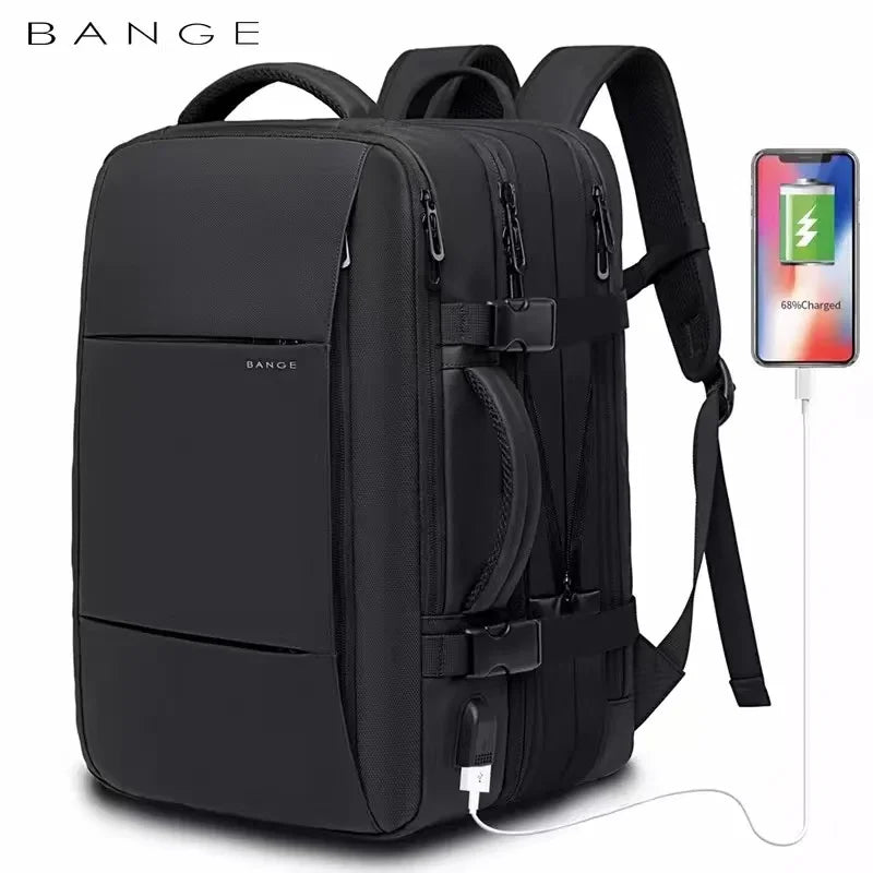 Expandable Tech Backpack – Waterproof, USB Charging, Fits 17.3" Laptop