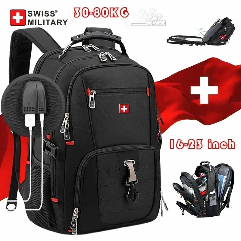 SWISS 17" Laptop Backpack With Waterproof USB Charge Port