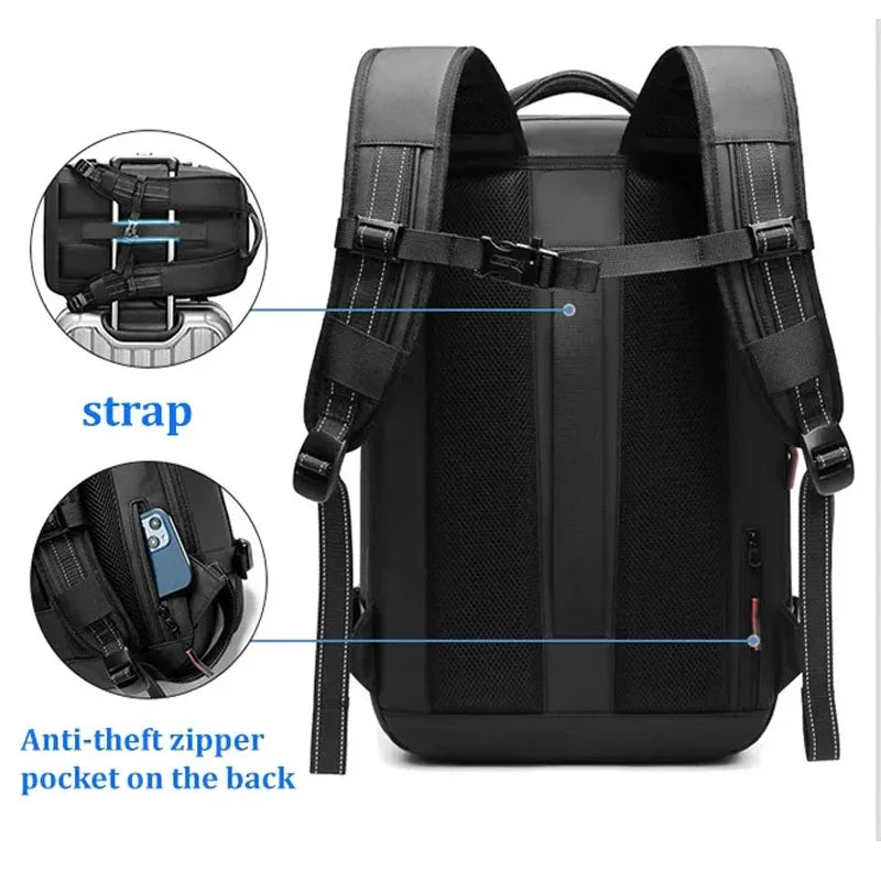Expandable Travel Backpack With Shoes Pocket