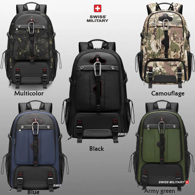 Expandable Waterproof Travel Backpack – USB, Hiking & Climbing Gear Bag