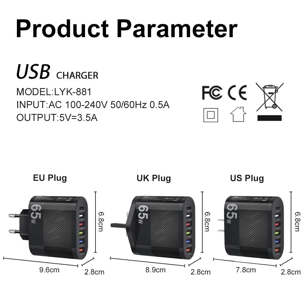 3.1A 5Ports Charging Adapter