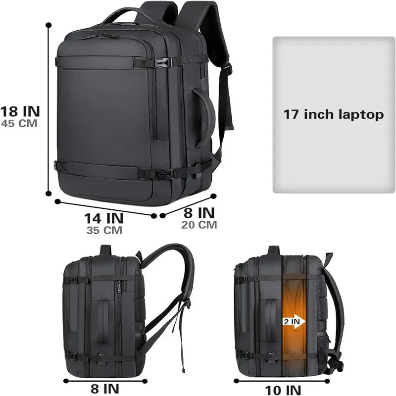 40L Expandable USB Travel Backpack