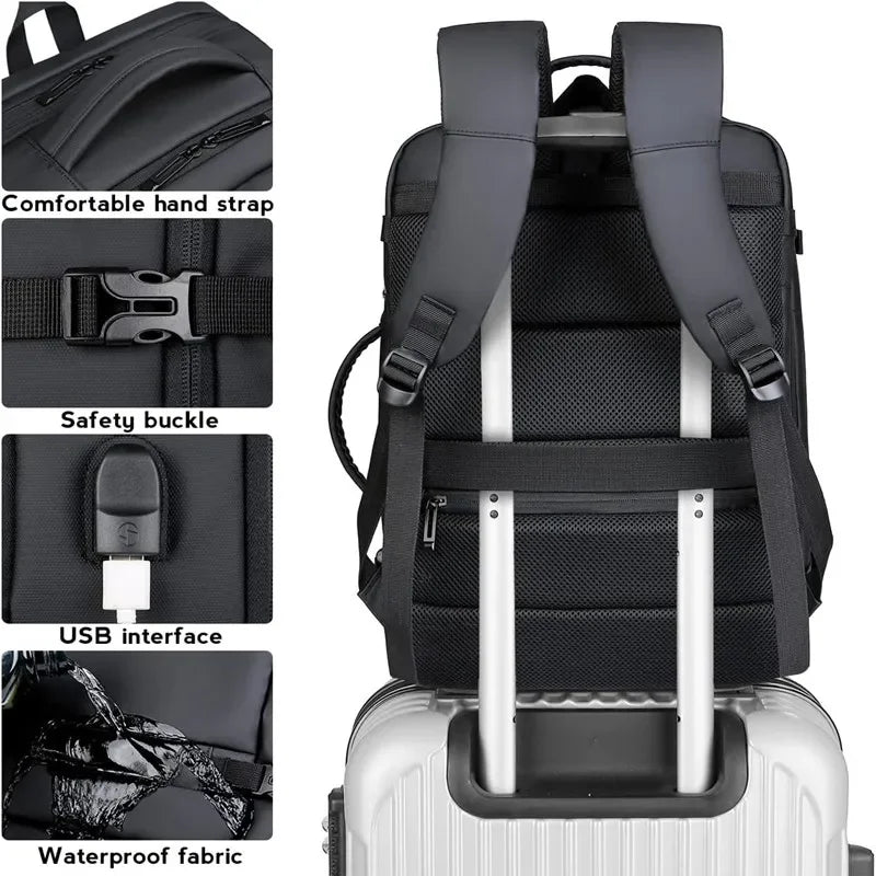 40L Expandable USB Travel Backpack