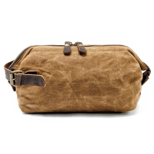 Canvas And Leather Toiletry Bag