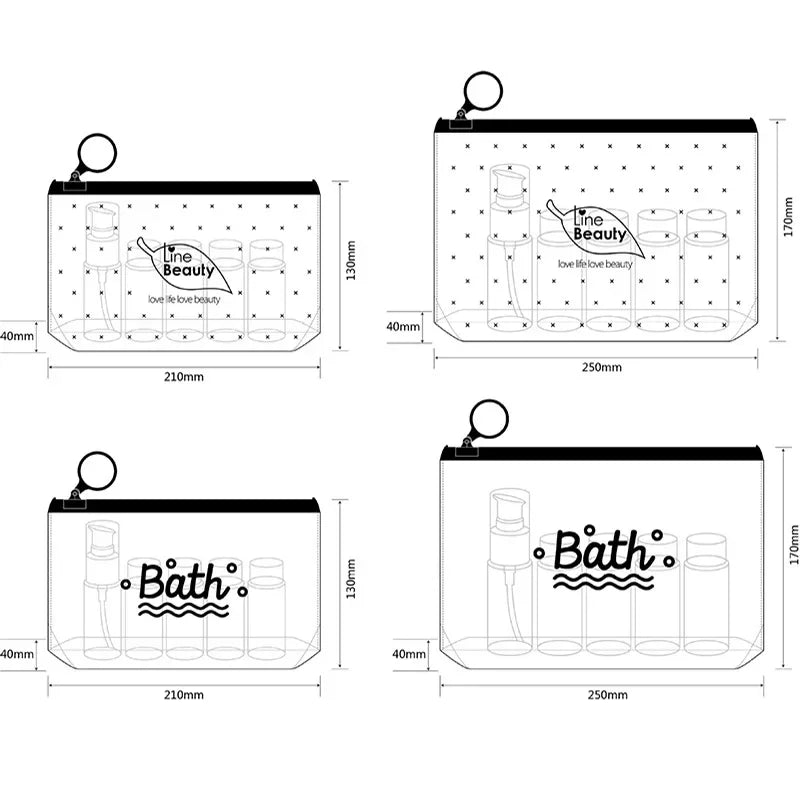 Travel Cosmetic Bags PVC Waterproof