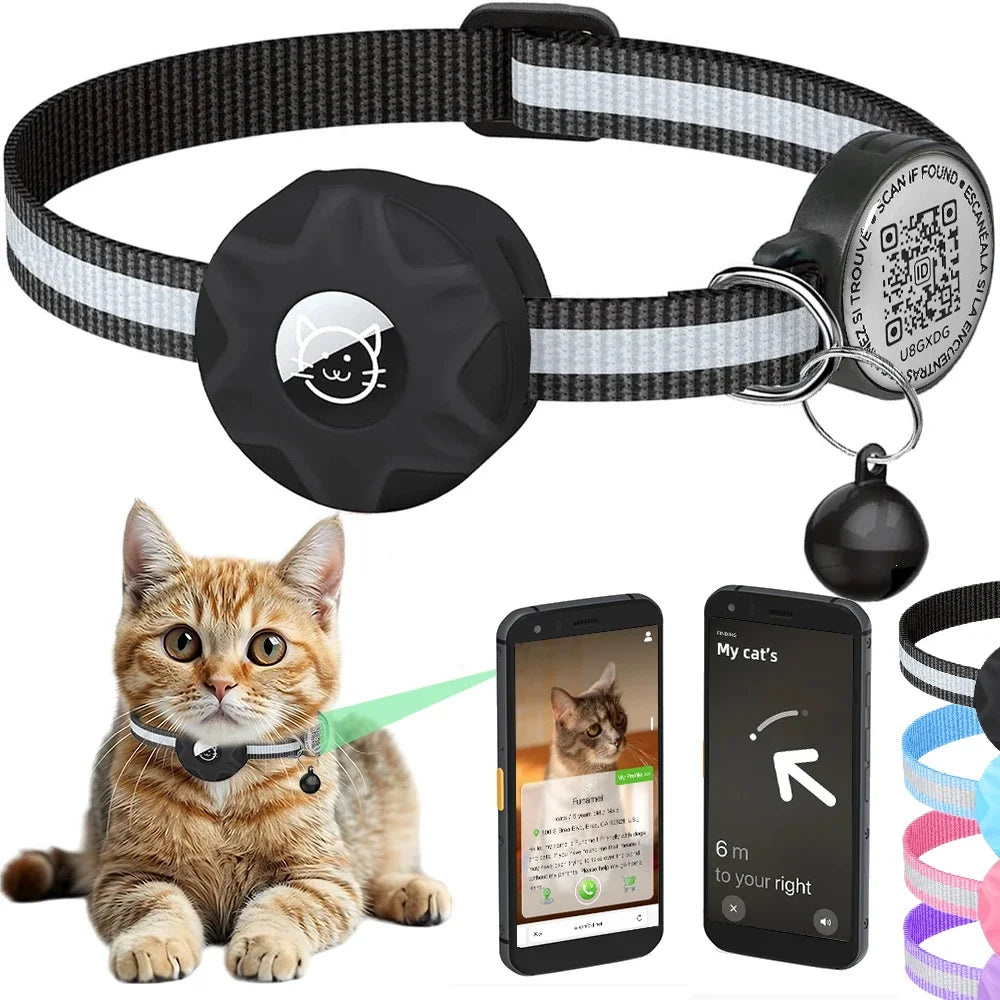 Air Tag Cat Collar & QR ID Tag