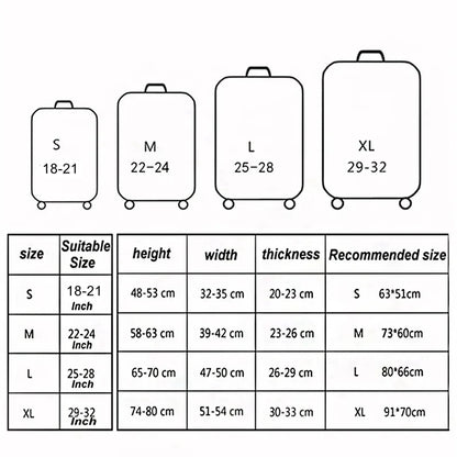 Thick Elastic Cartoon Luggage Protective Cover