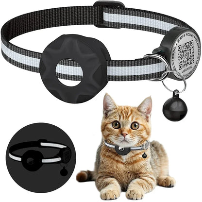 Air Tag Cat Collar & QR ID Tag