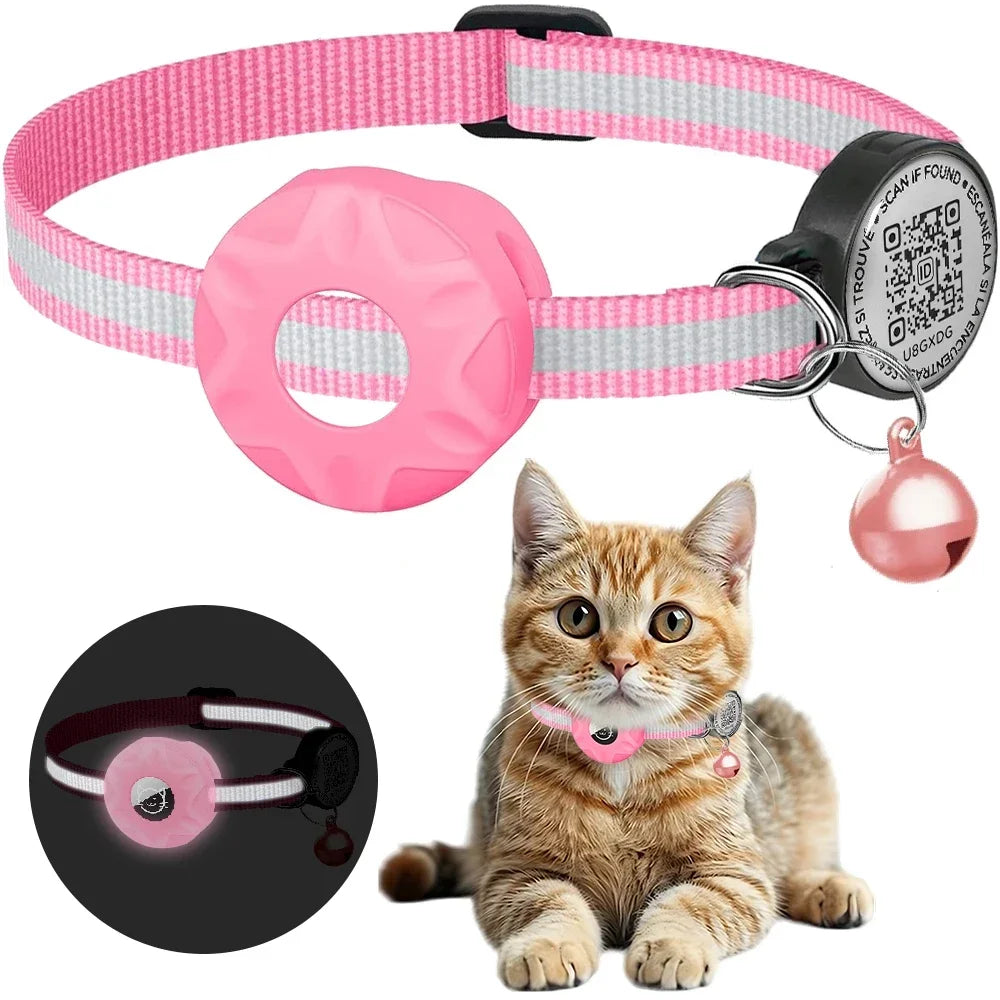 Air Tag Cat Collar & QR ID Tag