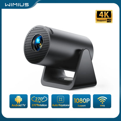 Wimius L1 Mini Projector Support 1080P | 4K Projector 300 ANSI WiFi BT5.0 | 270° Rotable Projector