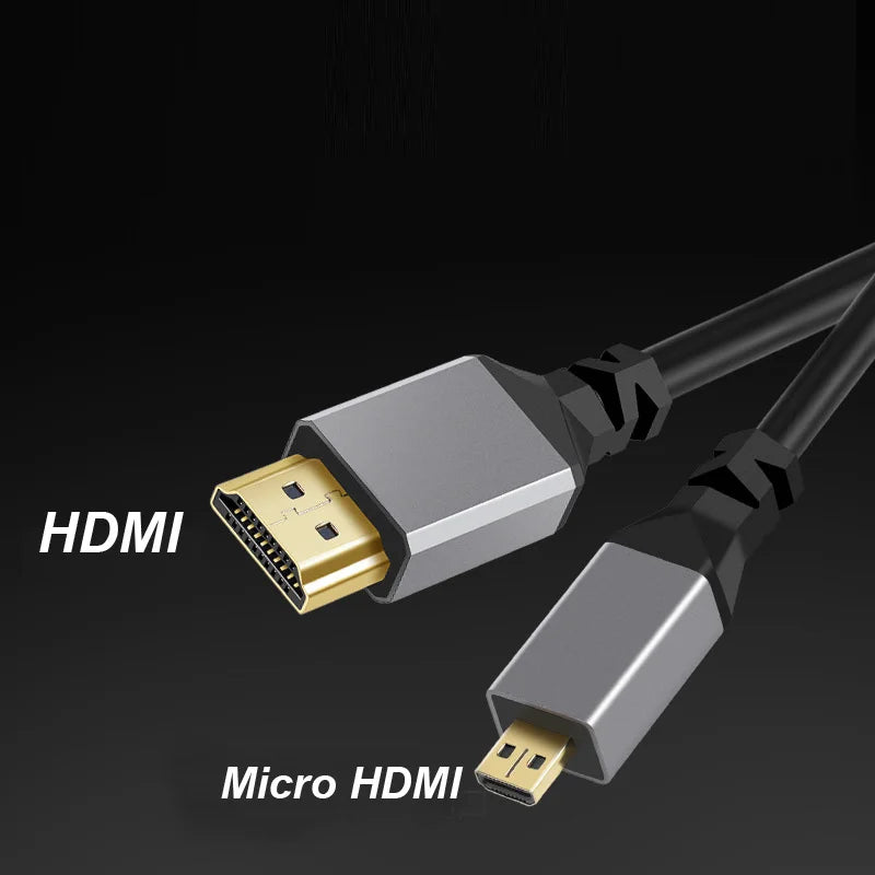 4K@60HZ 0.5-2.4M Micro mini HDMI-Compatible TO HDMI Minihdmi Microhdmi Coiled Extension Flexible Spiral Cable