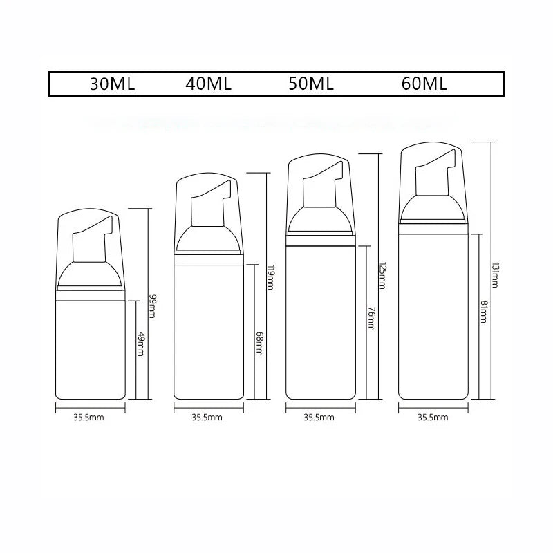 Travel Shampoo Mousse Dispenser | 30ml | 50ml | 60ml