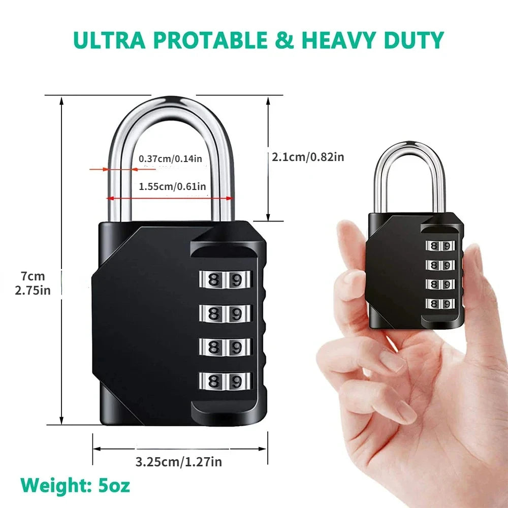 1pc Combination Resettable Lock | 4 Digit Padlock