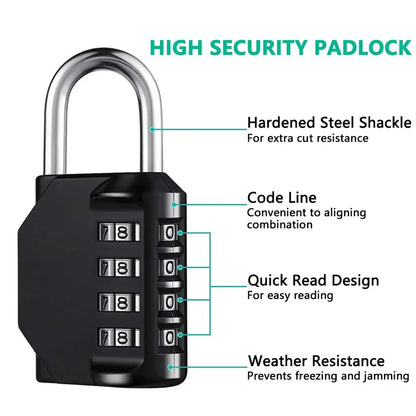 1pc Combination Resettable Lock | 4 Digit Padlock