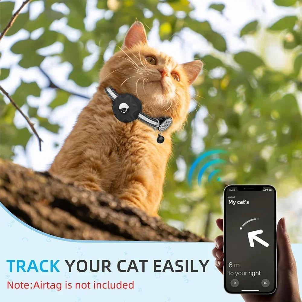 Air Tag Cat Collar & QR ID Tag