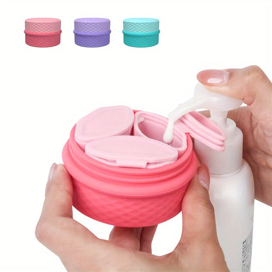 Silicone Travel Bottle with Spoon and 3 Small Dispensers