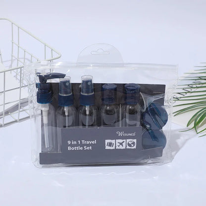 9Pcs Refillable Travel Sub-bottle Set