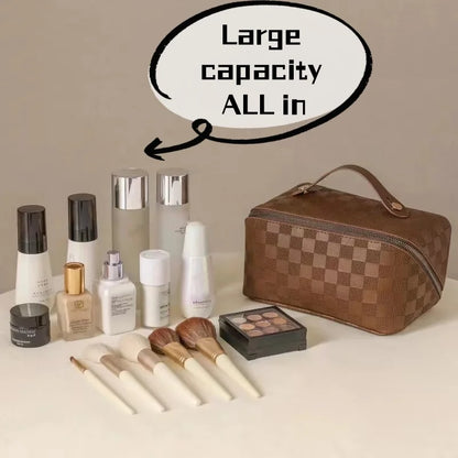 Leather Large Capacity Travel Cosmetic Bag