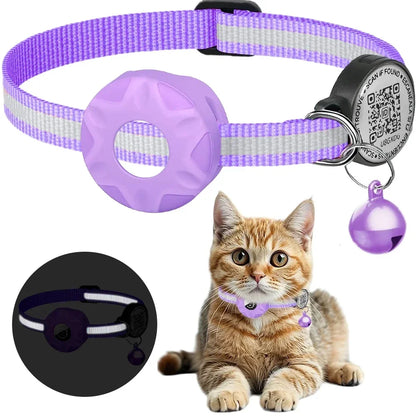 Air Tag Cat Collar & QR ID Tag