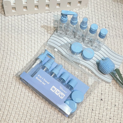 9Pcs Refillable Travel Sub-bottle Set