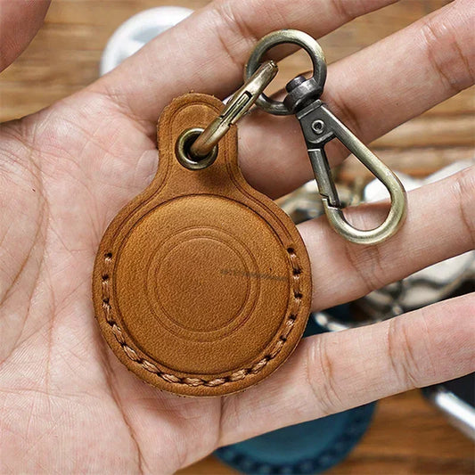 New Retro Leather KeyRing for Apple Airtag