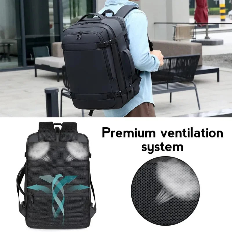 40L Expandable USB Travel Backpack