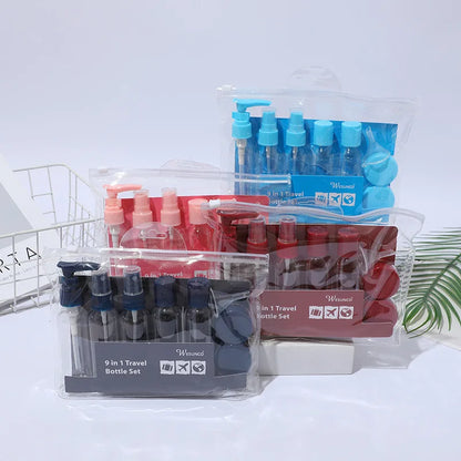 9Pcs Refillable Travel Sub-bottle Set