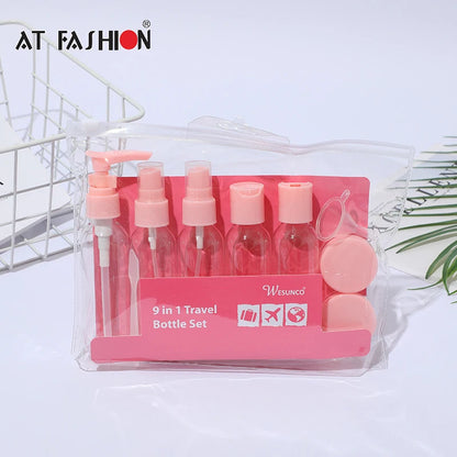 9Pcs Refillable Travel Sub-bottle Set